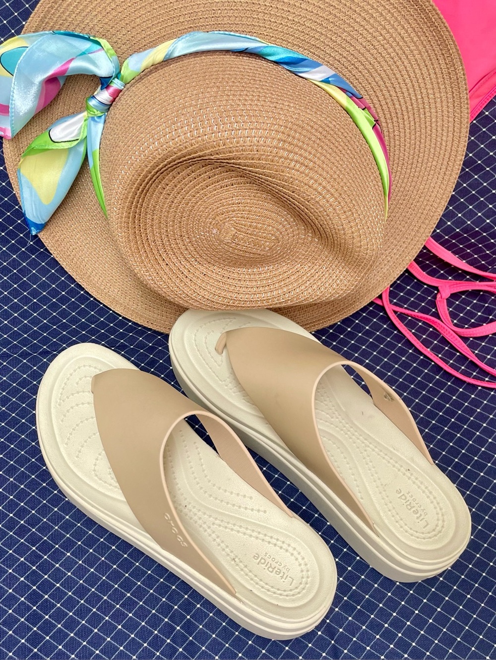 CROCS Women’s Beige Slingback Sandals - Lightweight Neutral Summer Comfort